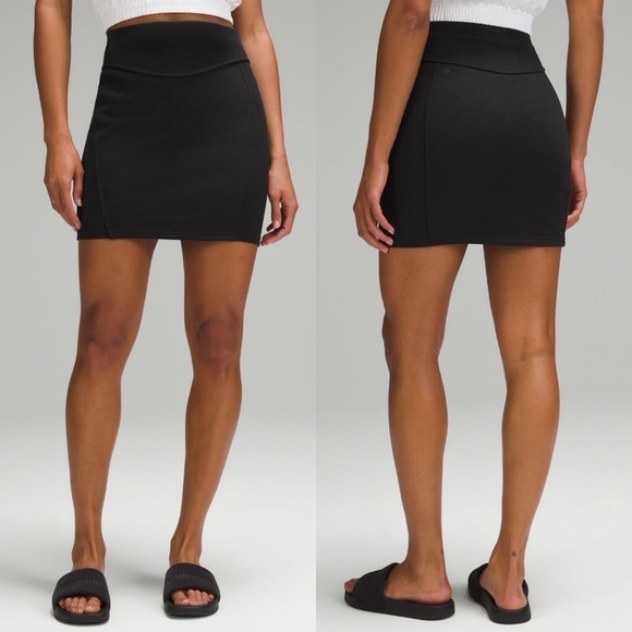 Lululemon Scuba High Rise Mini Skirt Black Size Large XL NWT - Picture 1 of 9
